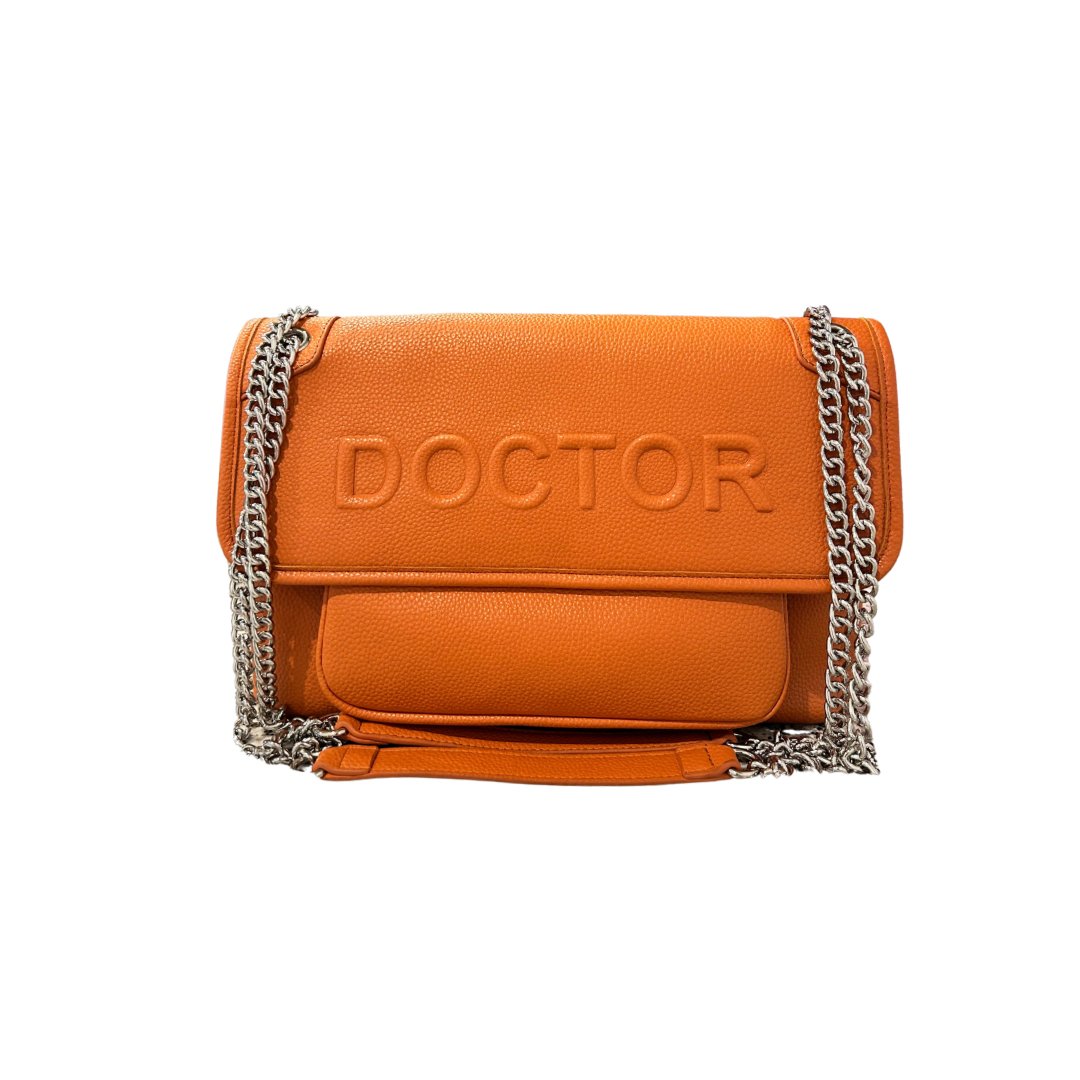 Luxury Vegan Leather Doctor Saddle Bag - Cognac - The Woman Doctor