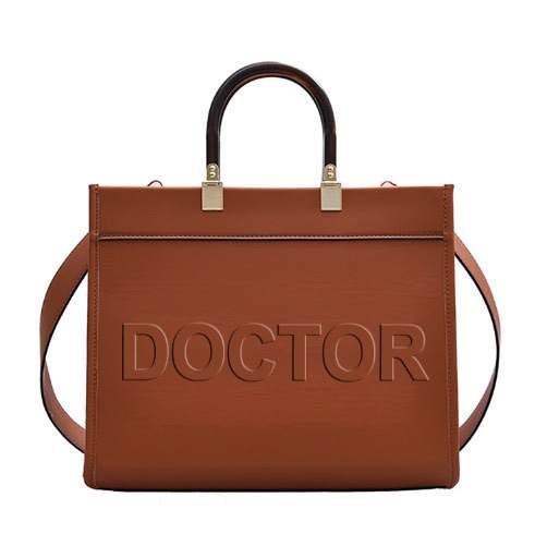 Available November 1st Luxury Vegan Leather Doctor Tote - Cognac - The Woman Doctor